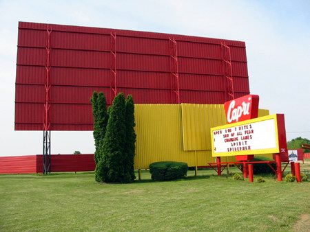 Capri Drive-In Theatre - Screen And Marquee - Photo From Water Winter Wonderland